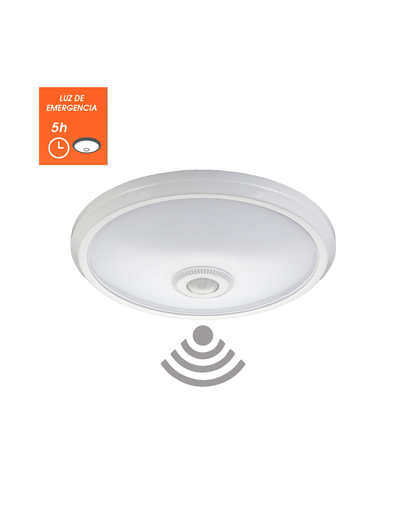 Ceiling light with sensor and emergency light ip20 16W LED 4000K