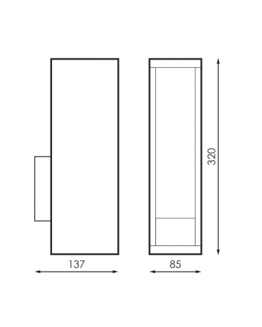 Low consumption outdoor wall light 26W black color IP44 PL-D