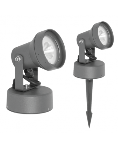 10W 4000ºK LED spotlight suitable for exteriors with spike accessory, built-in led lamp