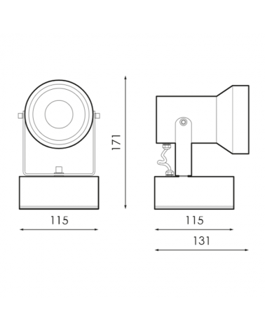 10W 4000ºK LED spotlight suitable for exteriors with spike accessory, built-in led lamp