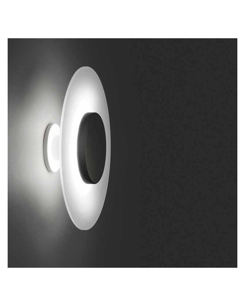 Ceiling light o wall sconce lamp design glass white double concentric black center LED 9.6 W 2700K 893Lm