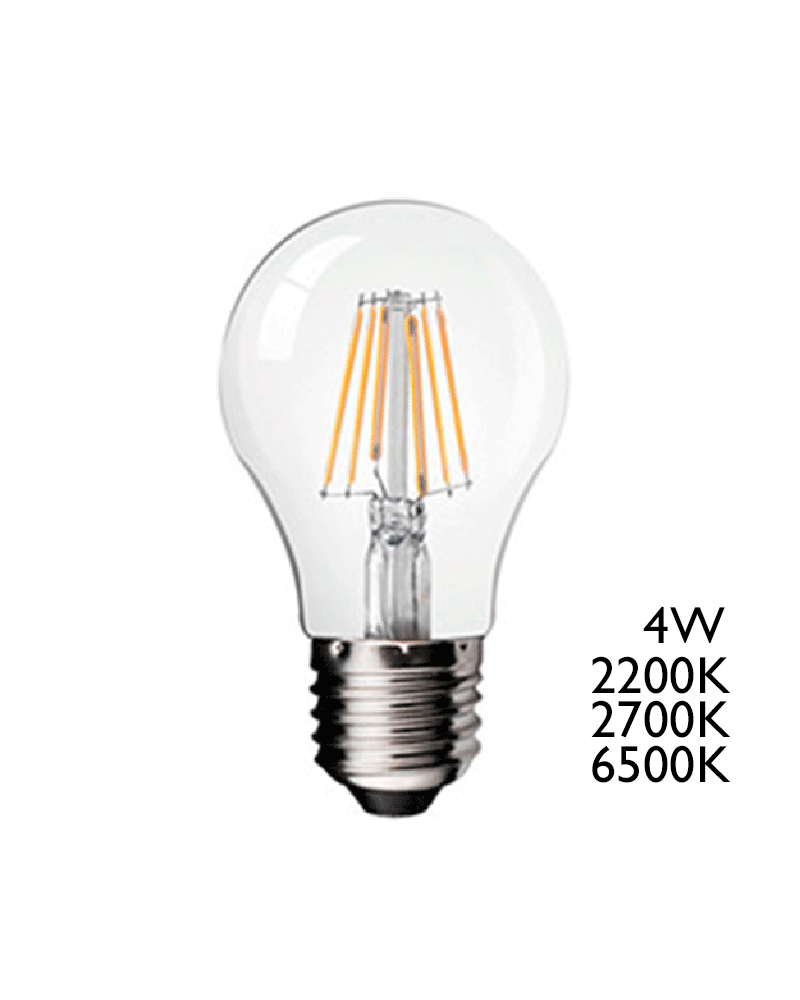 LED Light Vintage Bulb 60 mm. Standard filaments E27 4W
