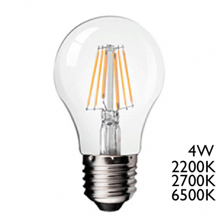 LED Light Vintage Bulb 60 mm. Standard filaments E27 4W