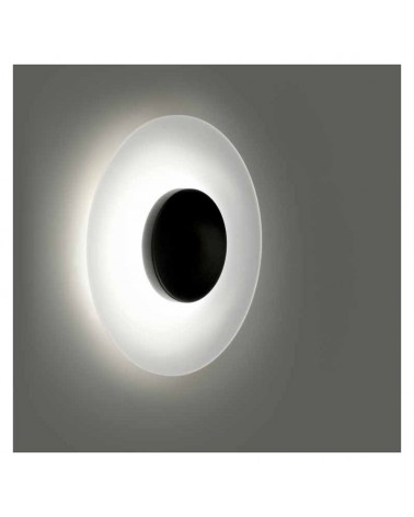 Ceiling light o wall sconce lamp design glass white double concentric black center LED 9.6 W 2700K 893Lm