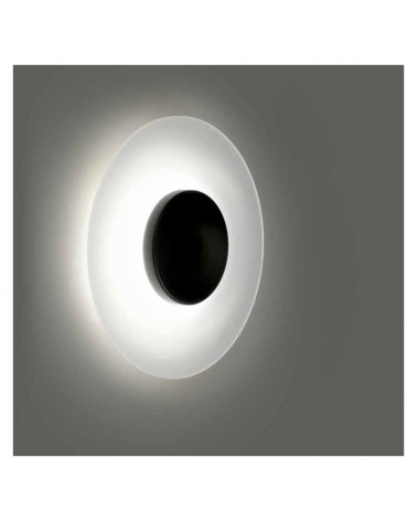 Plafón/Aplique diseño cristal blanco doble concéntrico centro negro LED 9,6 W  2700K 893Lm