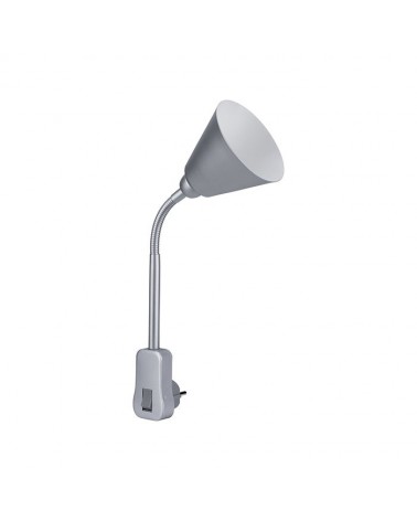 Lamp with integrated plug, 11cm diameter, flexible arm and E14 socket