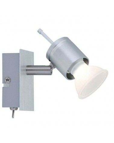 Wall lamp 50W GU10 satin nickel square base with switch