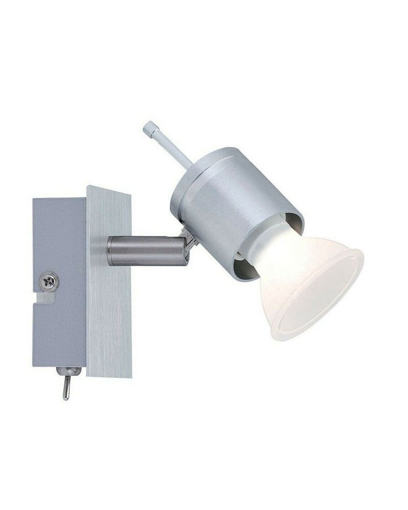 Wall lamp 50W GU10 satin nickel square base with switch