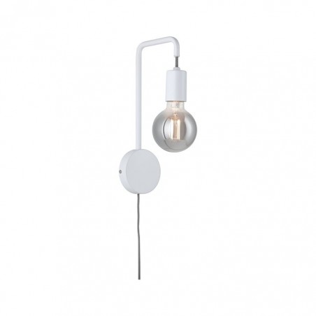 Wall lamp in white metal with circular support 40W E27
