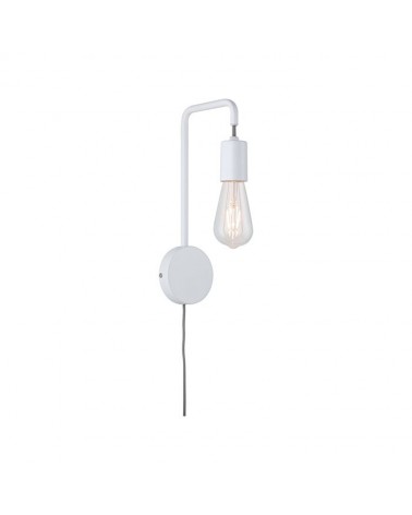 Wall lamp in white metal with circular support 40W E27