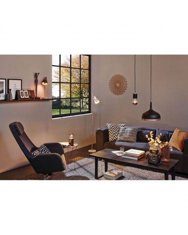 Floor lamp 152cm chrome shaft and dark grey metal shade