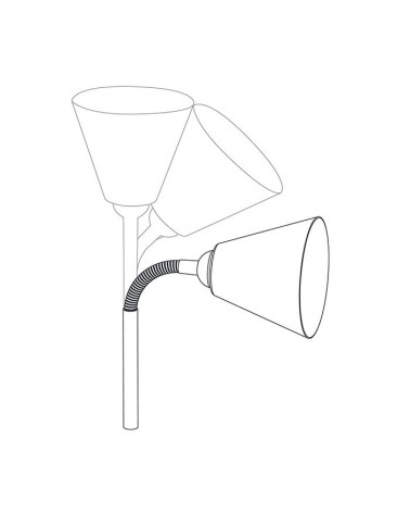 Lamp with integrated plug, 11cm diameter, flexible arm and E14 socket