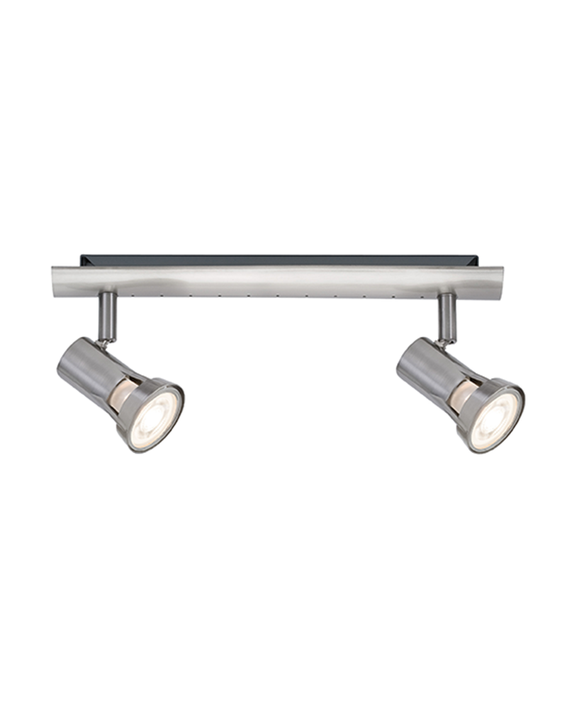 Strip 30cm 2xGU10 lampshade nickel 10W satin nickel finish