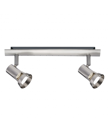Strip 30cm 2xGU10 lampshade nickel 10W satin nickel finish