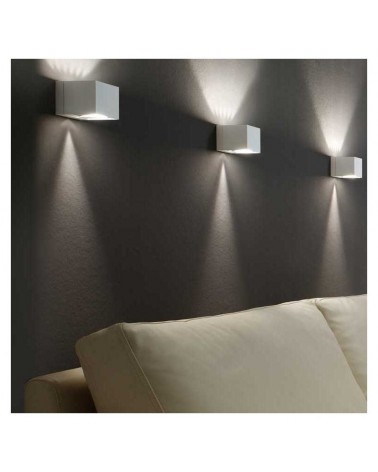 Wall light 8x8cm cube aluminum upper and lower light 2xG9 dimmable