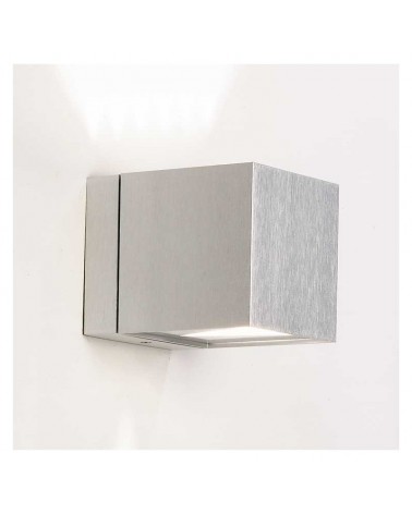 Aplique 8x8cm cubo aluminio luz superior e inferior 2xG9 regulable