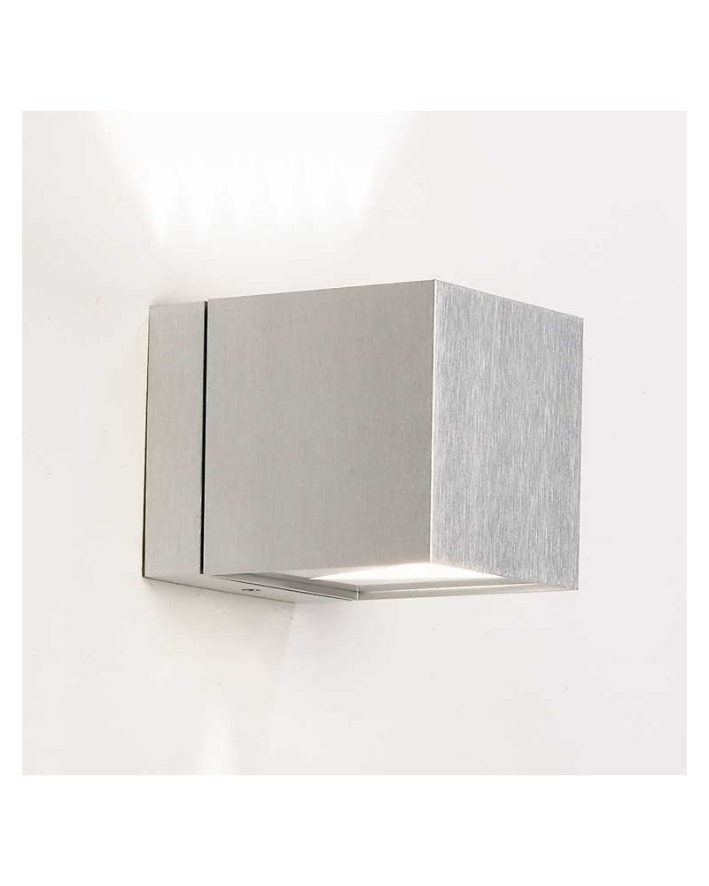 Wall light 8x8cm cube aluminum upper and lower light 2xG9 dimmable
