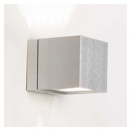 Wall light 8x8cm cube aluminum upper and lower light 2xG9 dimmable