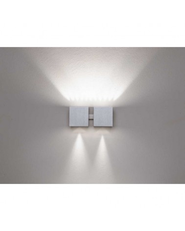 Wall light two lights 18x8cm aluminum cube upper and lower light 2xG9 dimmable