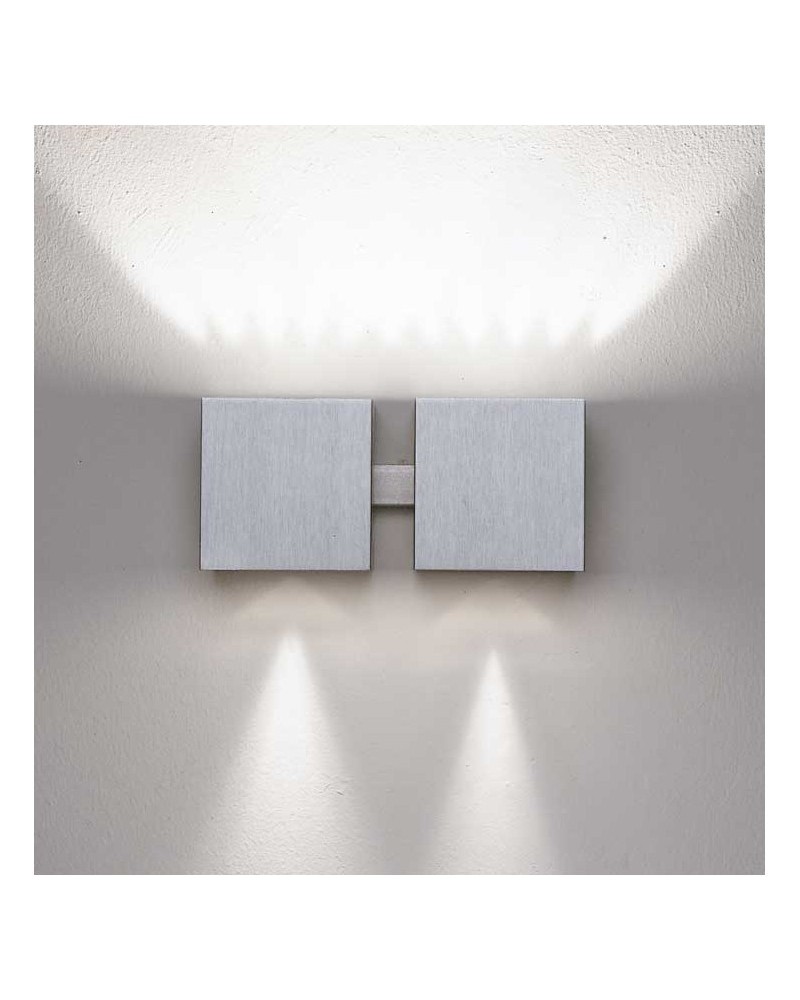 Wall light two lights 18x8cm aluminum cube upper and lower light 2xG9 dimmable