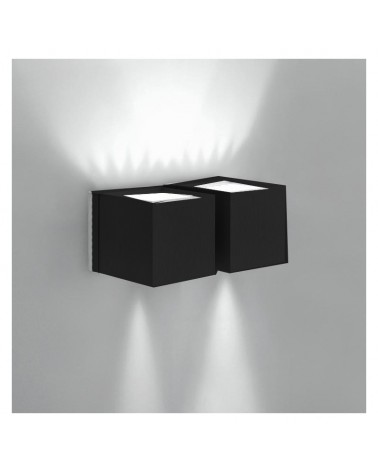 Aplique dos luces 18x8cm cubo aluminio luz superior e inferior 2xG9 regulable
