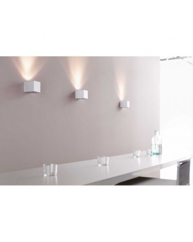 Wall light lower/upper light 8cm aluminum cube 1xGU10 dimmable