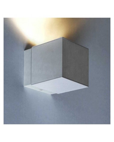 Wall light lower/upper light 8cm aluminum cube 1xGU10 dimmable