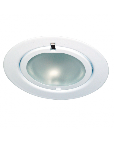Recessed downlight for furniture metal and white glass 1x20 W 12V G4