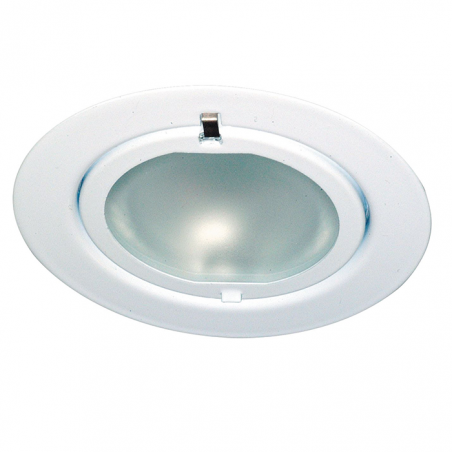Recessed downlight for furniture metal and white glass 1x20 W 12V G4