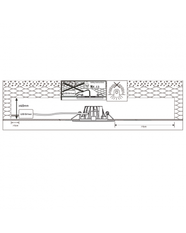 Recessed downlight IP44 4000 K 34° 5.8 W Silver