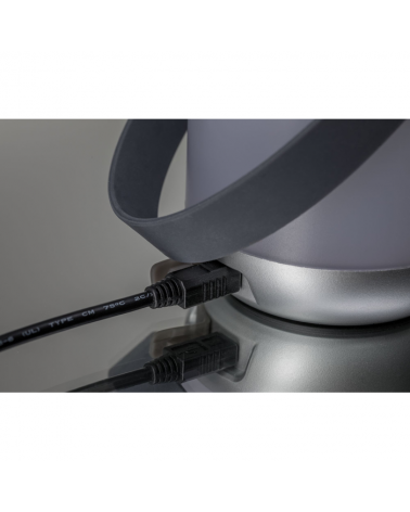 Portable table lamp IP44 Matt chrome dimmable with battery