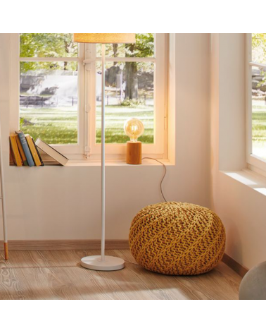 Wooden base cylinder table lamp 20W E27