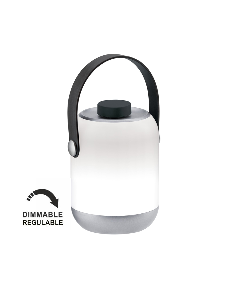Portable table lamp IP44 Matt chrome dimmable with battery