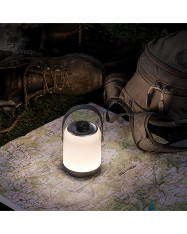 Portable table lamp IP44 Matt chrome dimmable with battery