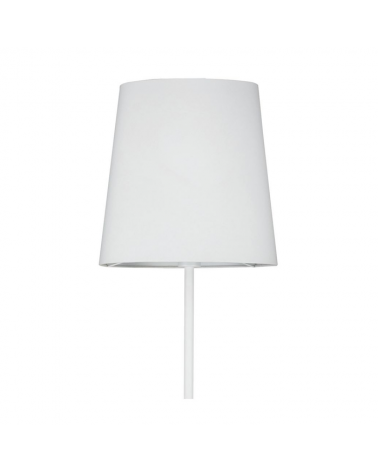 Floor lamp 165cm 20W E27 white finish with fabric lampshade and wooden base