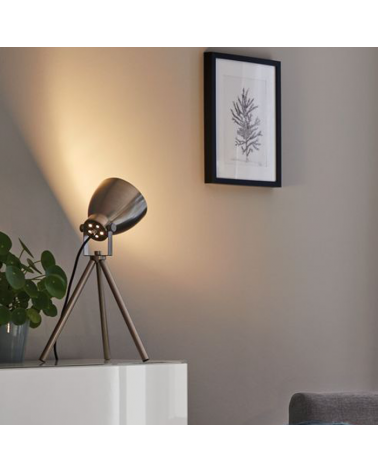 Nickel Satin Table Lamp with Three Legs 20W E27