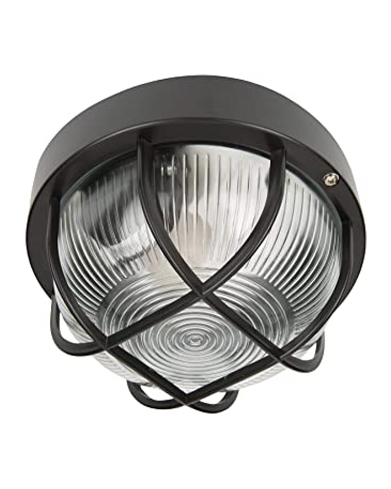 Outdoor metal wall lamp black grid 60 W E27