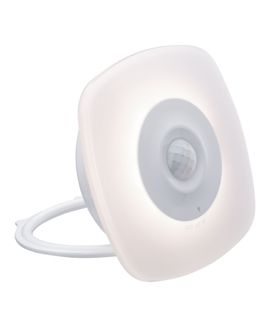 Round white plug-in hook night light for children with dusk and sound sensor