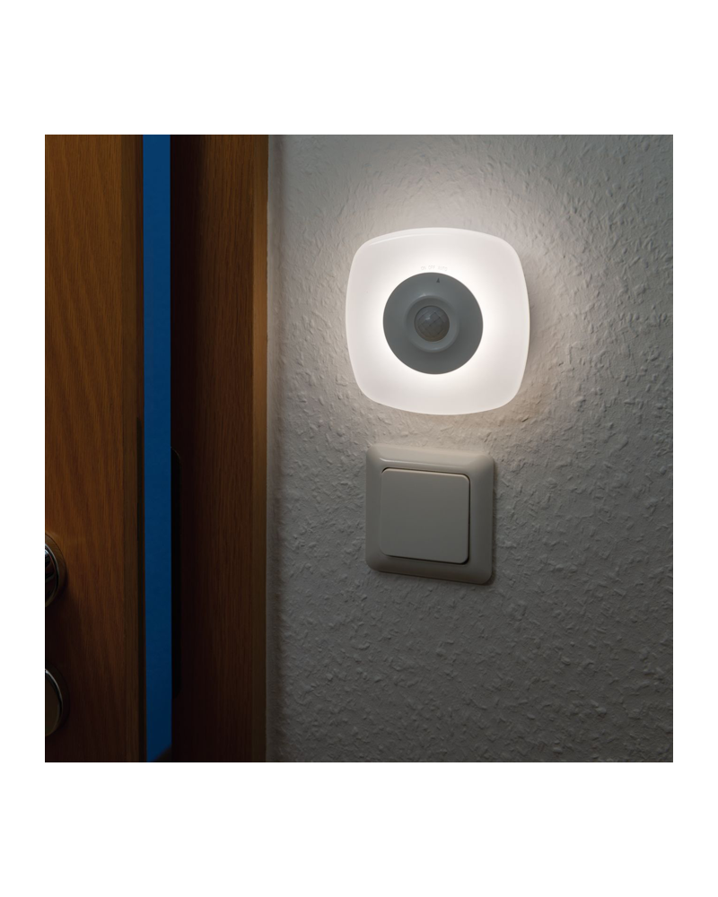 Clavija luz nocturna con infantil quitamiedos nocturna enchufable blanca  redonda con sensor de anochecer
