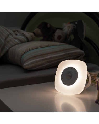 Round white plug-in hook night light for children with dusk and sound sensor