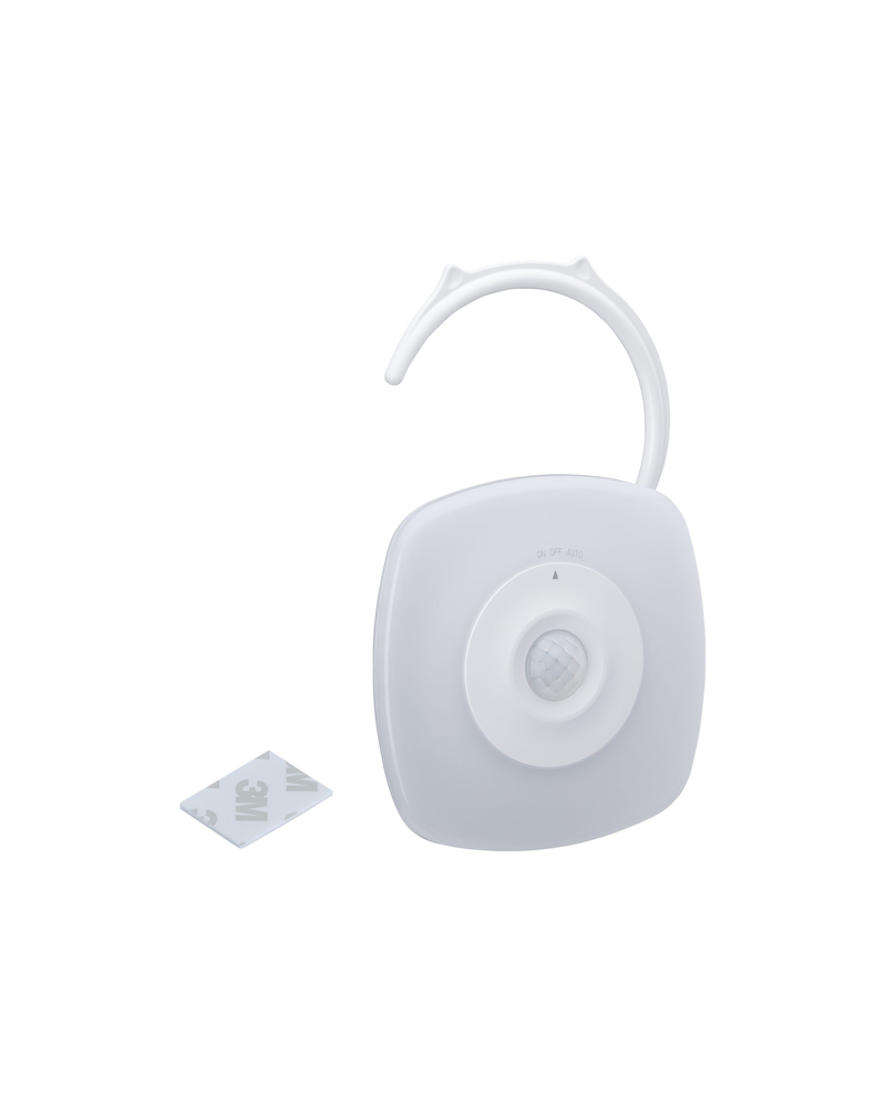 Round white plug-in hook night light for children with dusk and sound sensor