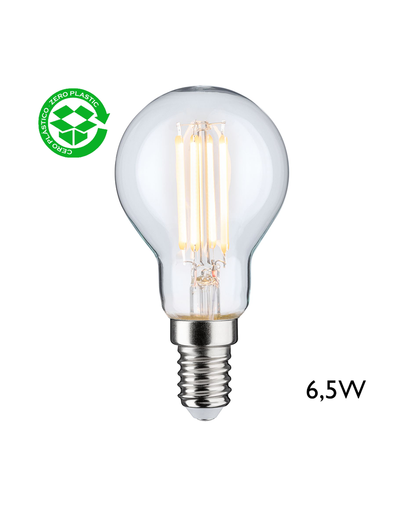 Bombilla E14 LED de filamento P45 6.5W - 60W
