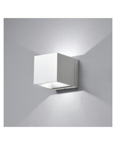 Wall light lower and upper light 8cm aluminum cube 2xLED 7W 2700K 665Lm