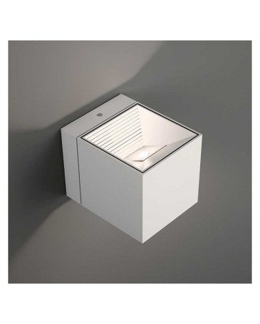 Aplique luz inferior y superior  8cm cubo aluminio 2xLED 7W 2700K 665Lm