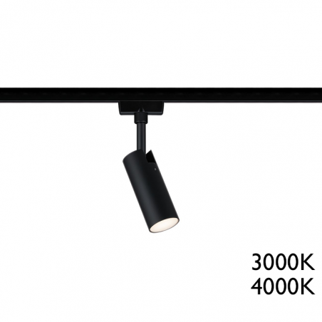 Foco para carril metal tubo negro LED Serie 142/1