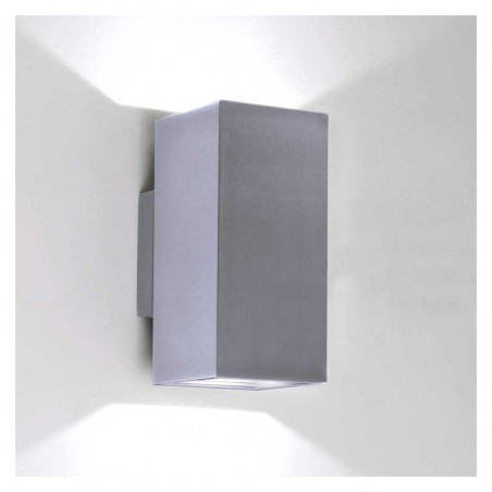 Wall light two lights 17x8cm cube aluminum upper and lower light 2xLED 7W 2700K 665Lm dimmable
