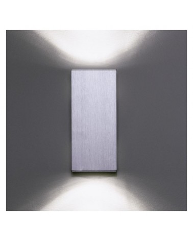 Wall light two lights 17x8cm cube aluminum upper and lower light 2xLED 7W 2700K 665Lm dimmable