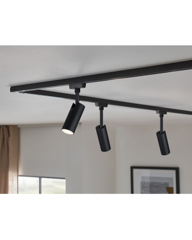 Series 142/1 LED black metal tube spotlight