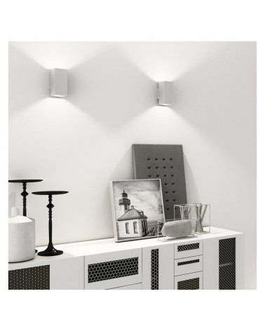 Wall light two lights 17x8cm cube aluminum upper and lower light 2xLED 7W 2700K 665Lm dimmable