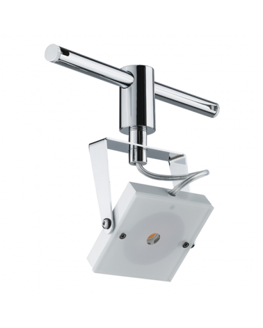 Chromed cable system with 4x5W square white LEDs